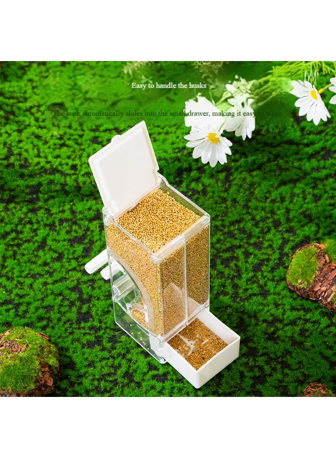 Oldzhan 400ML Parrot Bird Food Box Anti spill Automatic Dispenser Anti splash External Bird Feeding Device Tiger Skin Peony Xuan Feng Supplies - Image 2